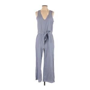 DREW Chambray Pinstripe Sleeveless Pants Jumpsuit Small